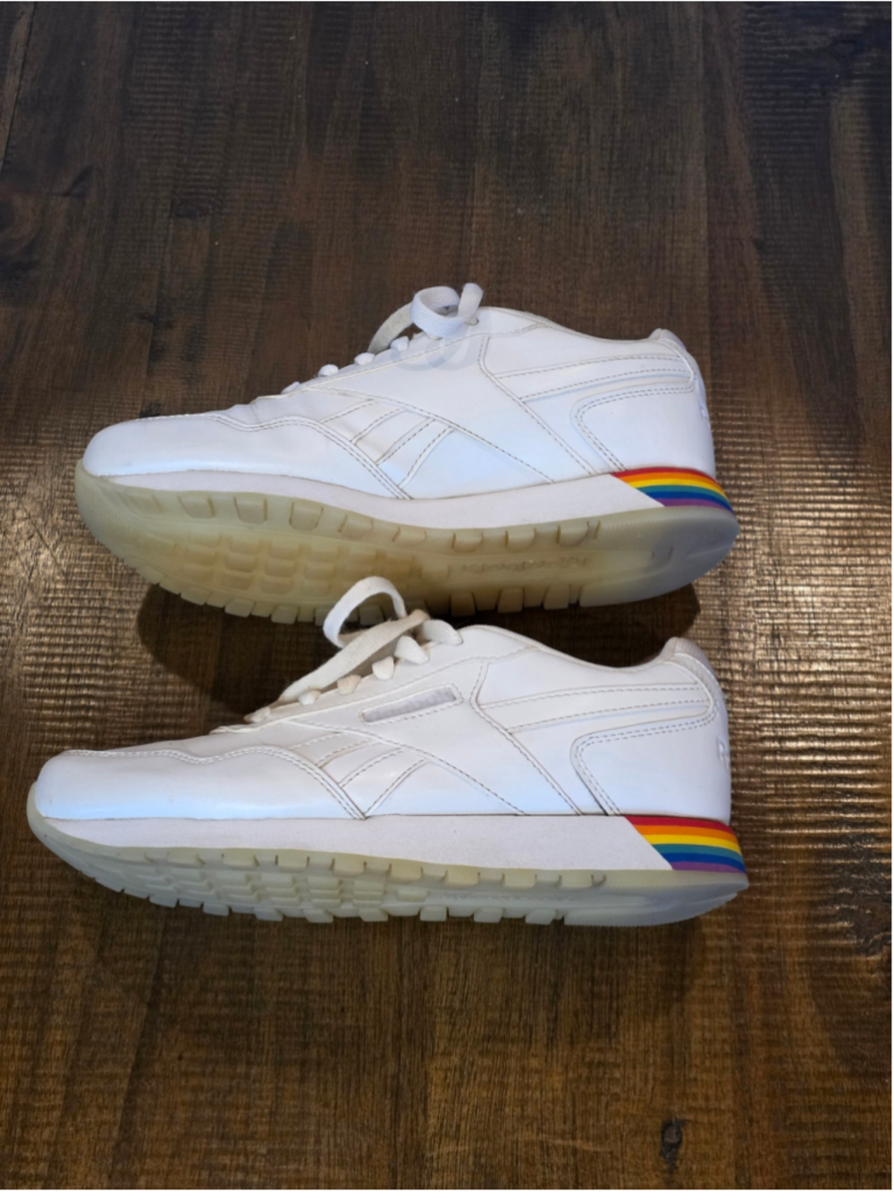 Reebok Classic Harman Run S Pride Mens 6 Womens 7.5 White Athletic Shoes Sneaker - Picture 6 of 9